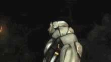 Metallic robot cyborg