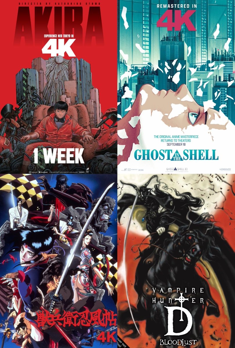 Akira Ghost in the Shell Ninja Scroll Vampire Hunter D 4K