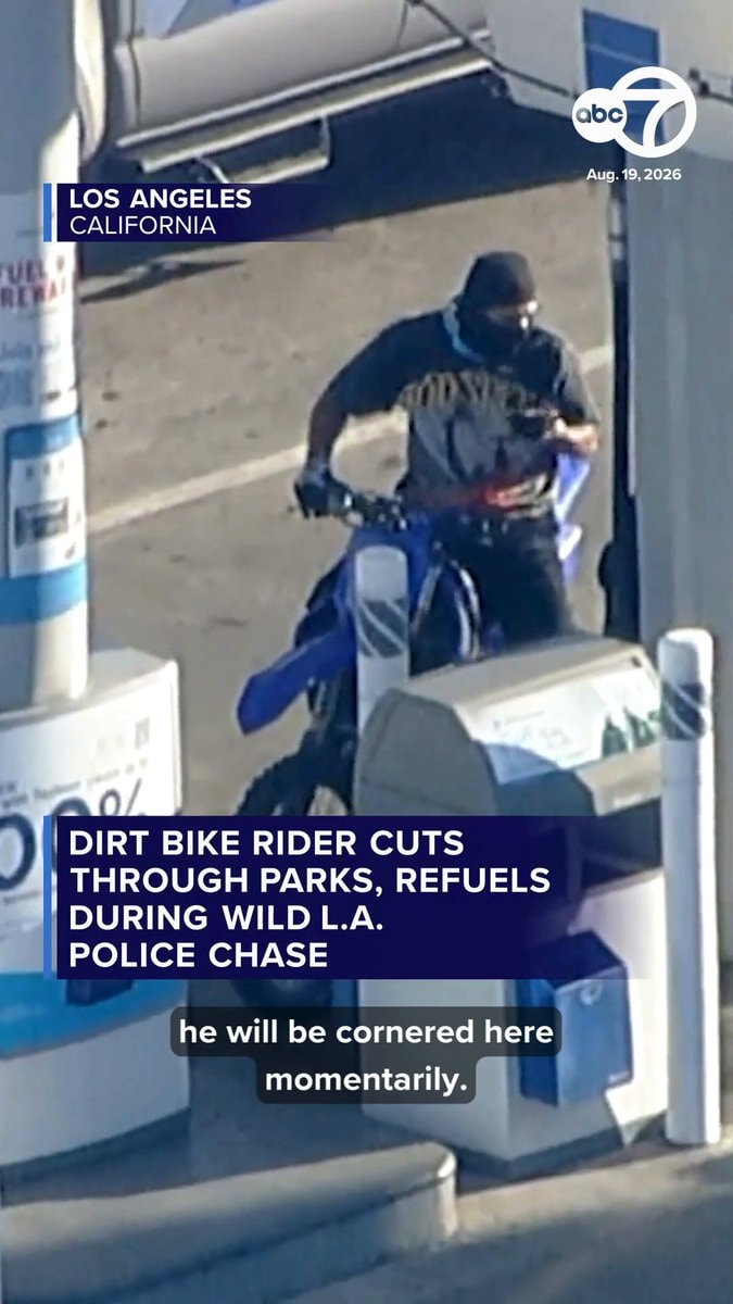Dirt bike rider LA police chase