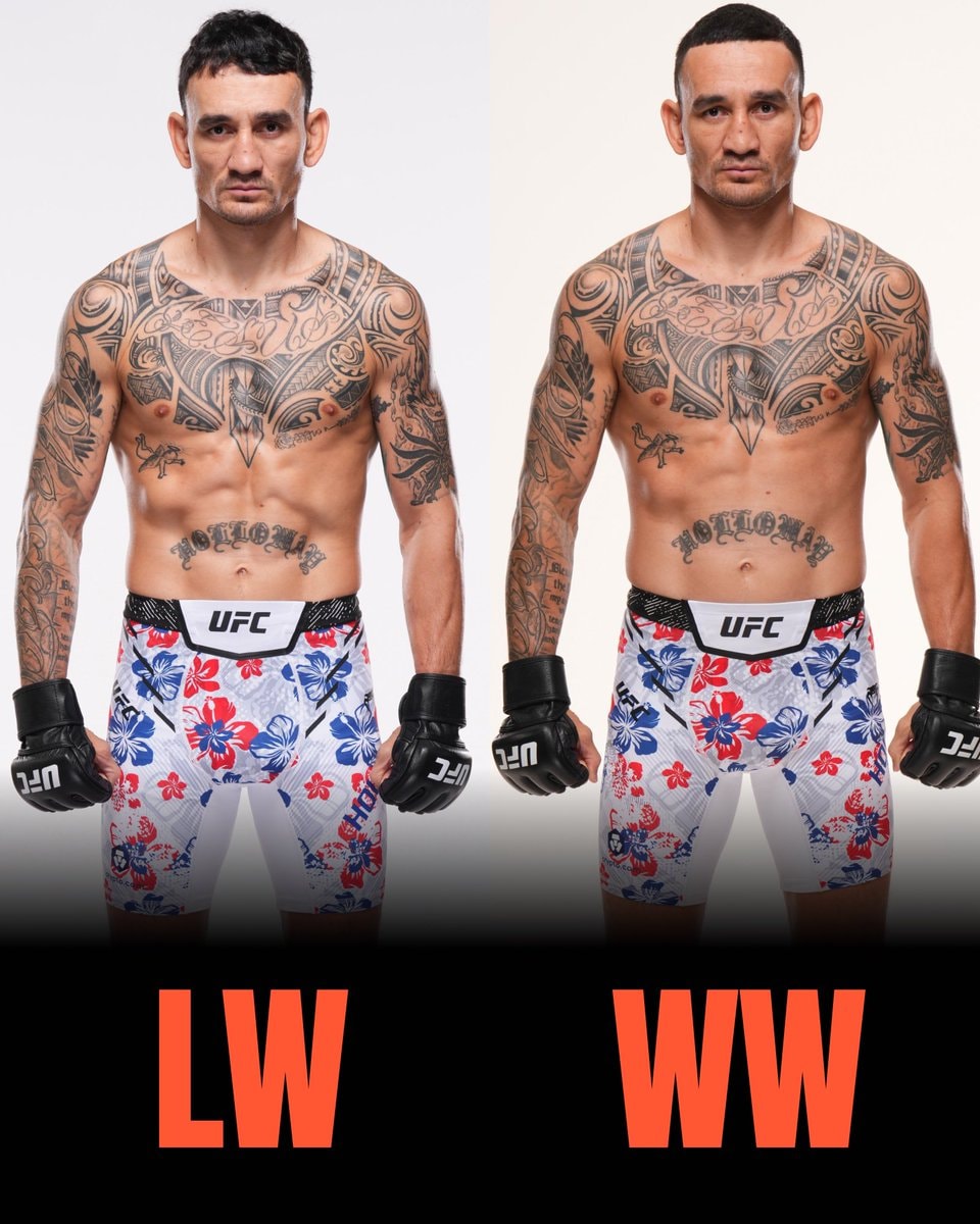 Max Holloway lightweight vs welterweight UFC 329