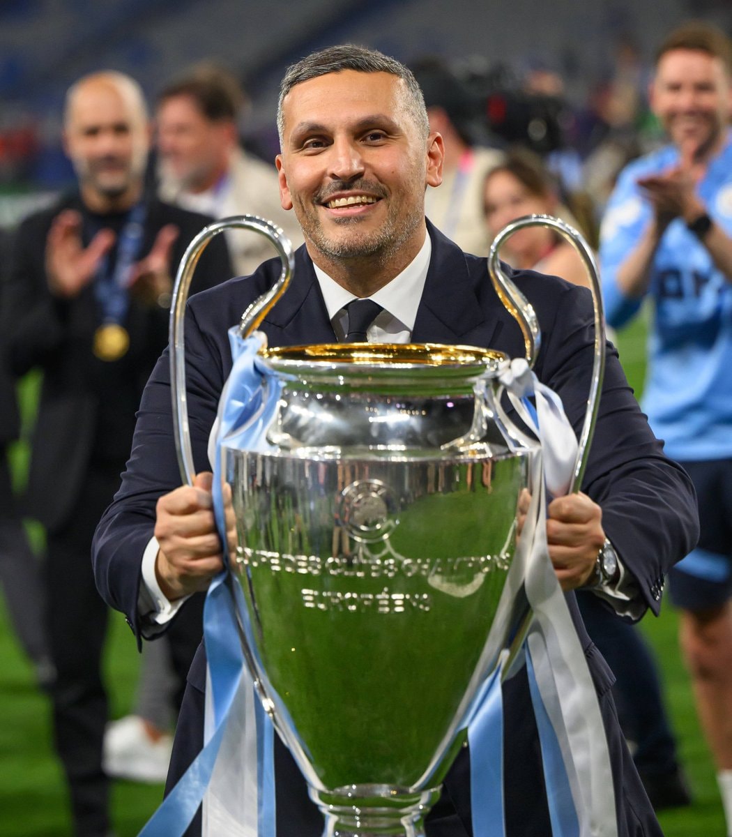 Khaldoon al-Mubarak UEFA Champions League trophy