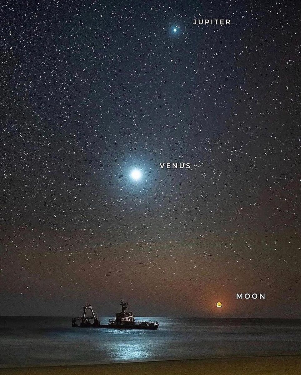 Moon Venus Jupiter by Vikas Chander