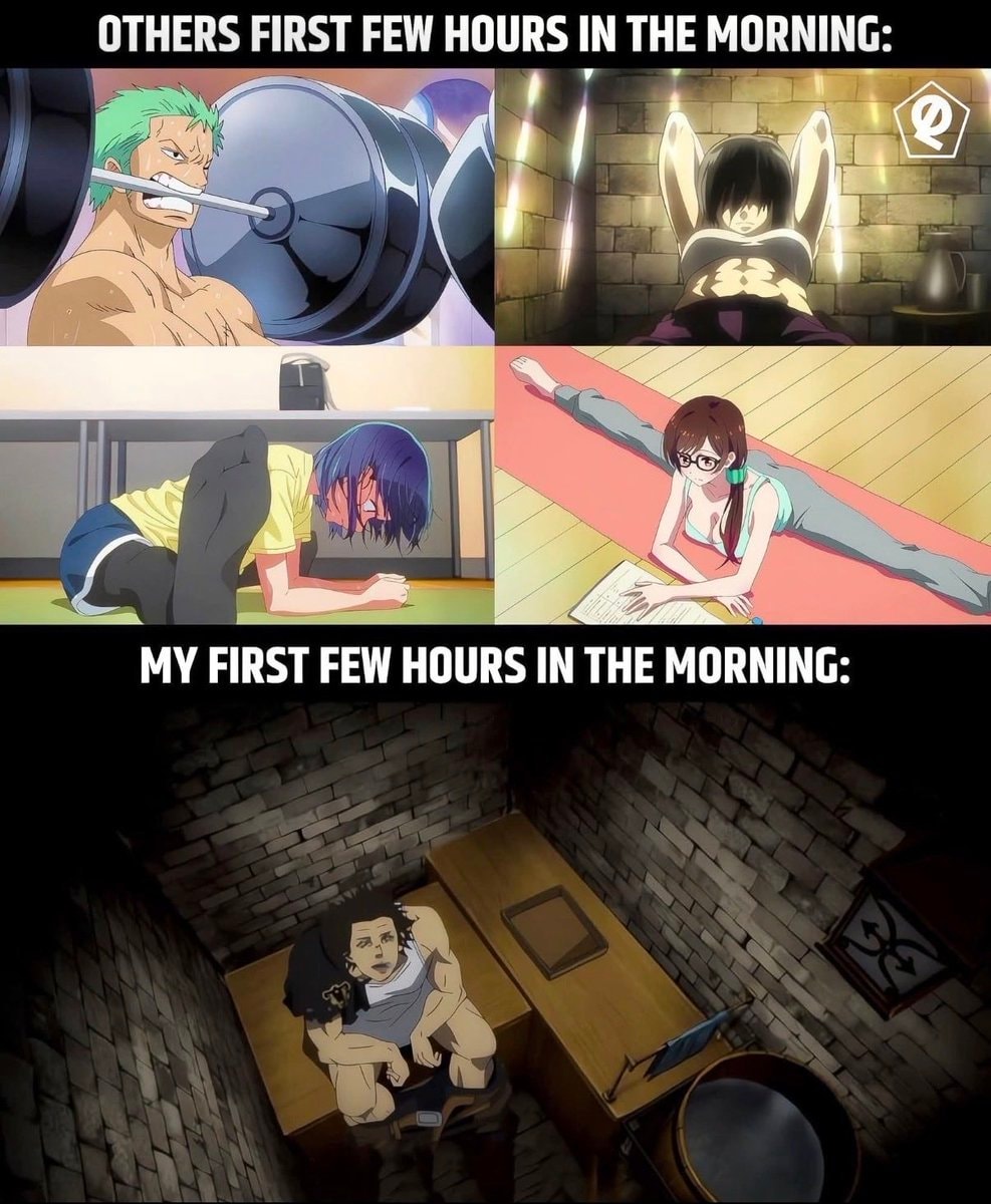 morning routine contrast meme