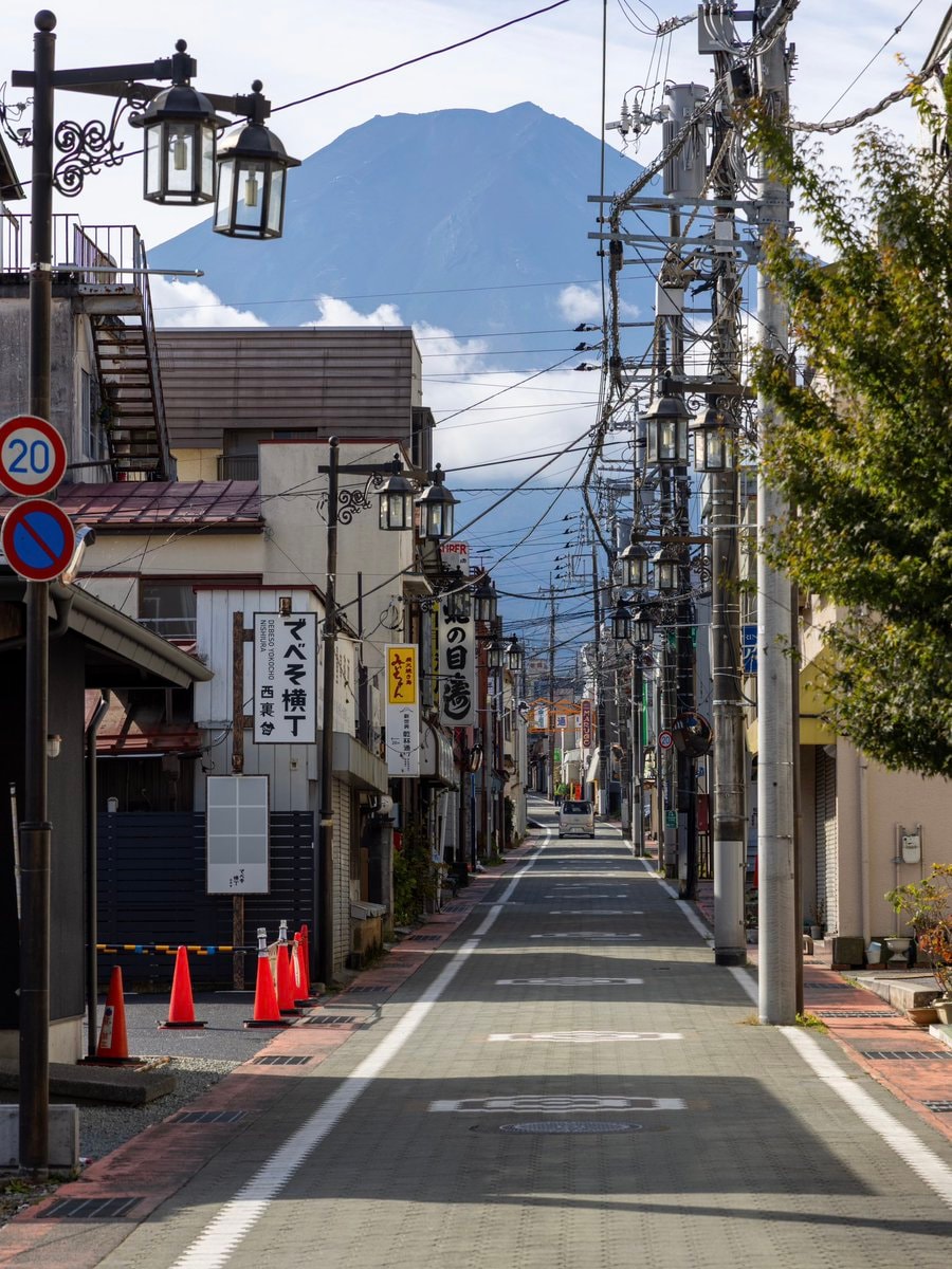 Mount Fuji street scene Fujiyoshida