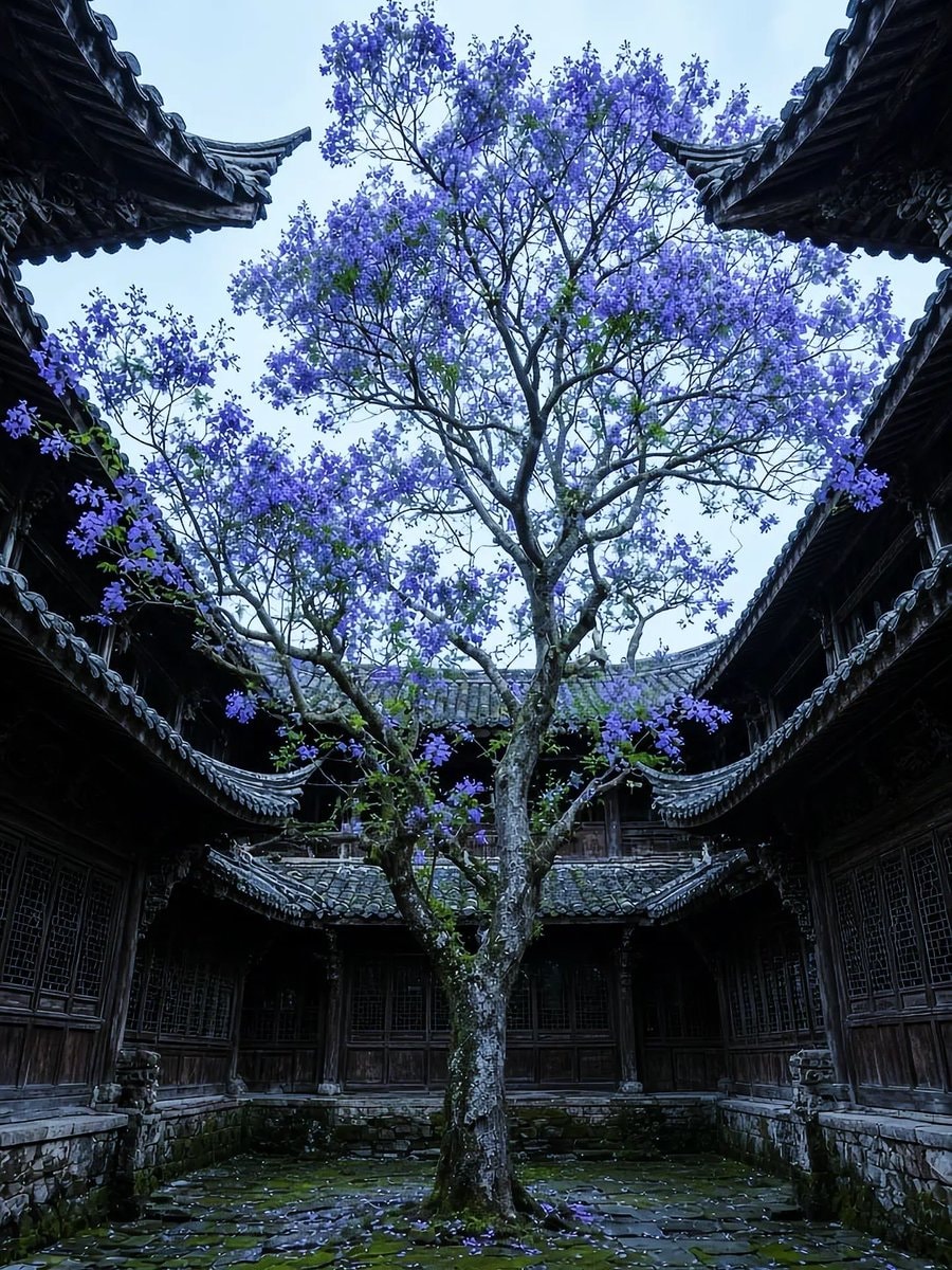 Purple blossoms against blue sky (photo 3 of 4)