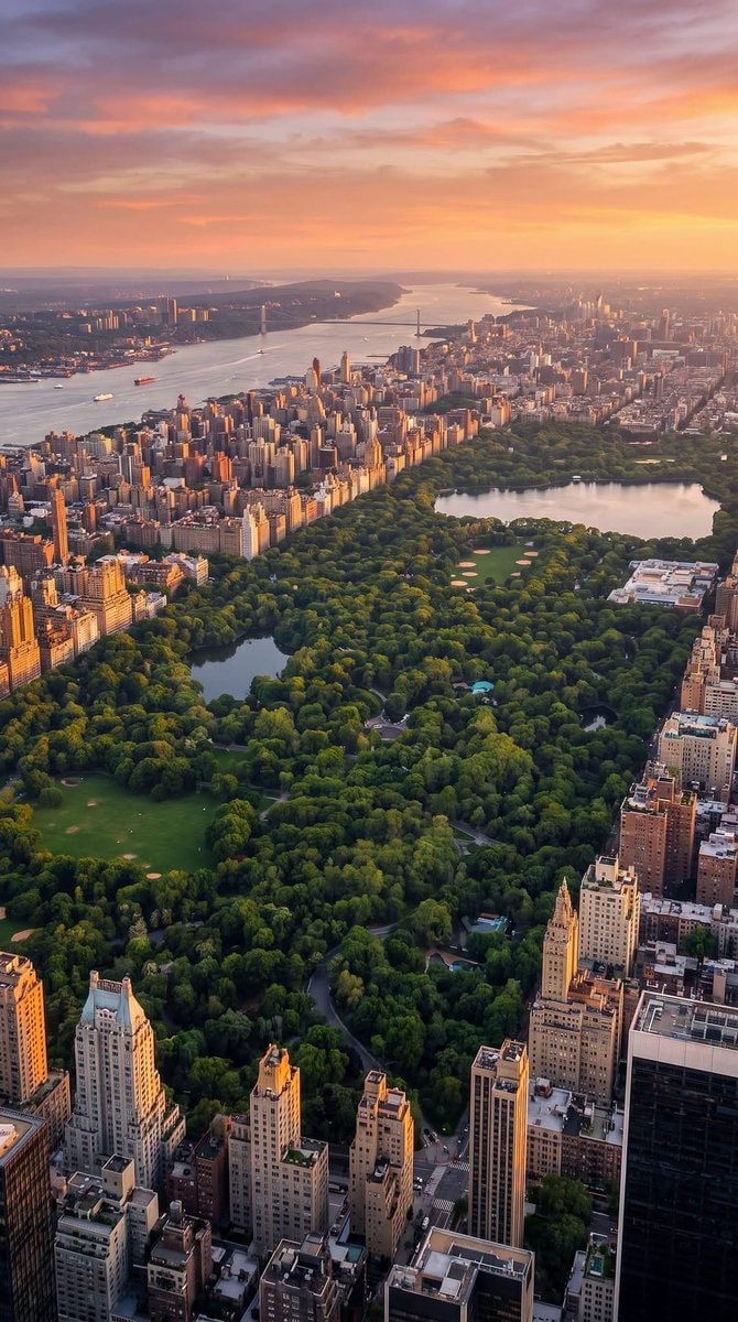 Central Park New York aerial view