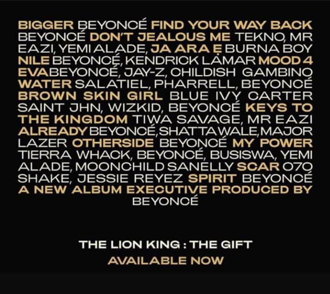 Beyoncé The Lion King The Gift anniversary (photo 2 of 2)