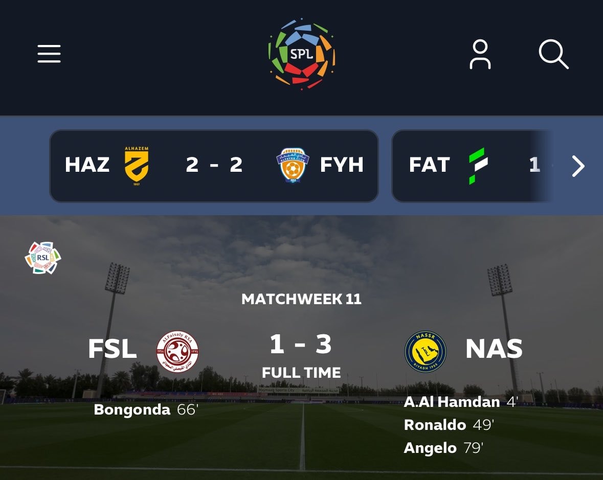 Cristiano Ronaldo goal still on Saudi league site