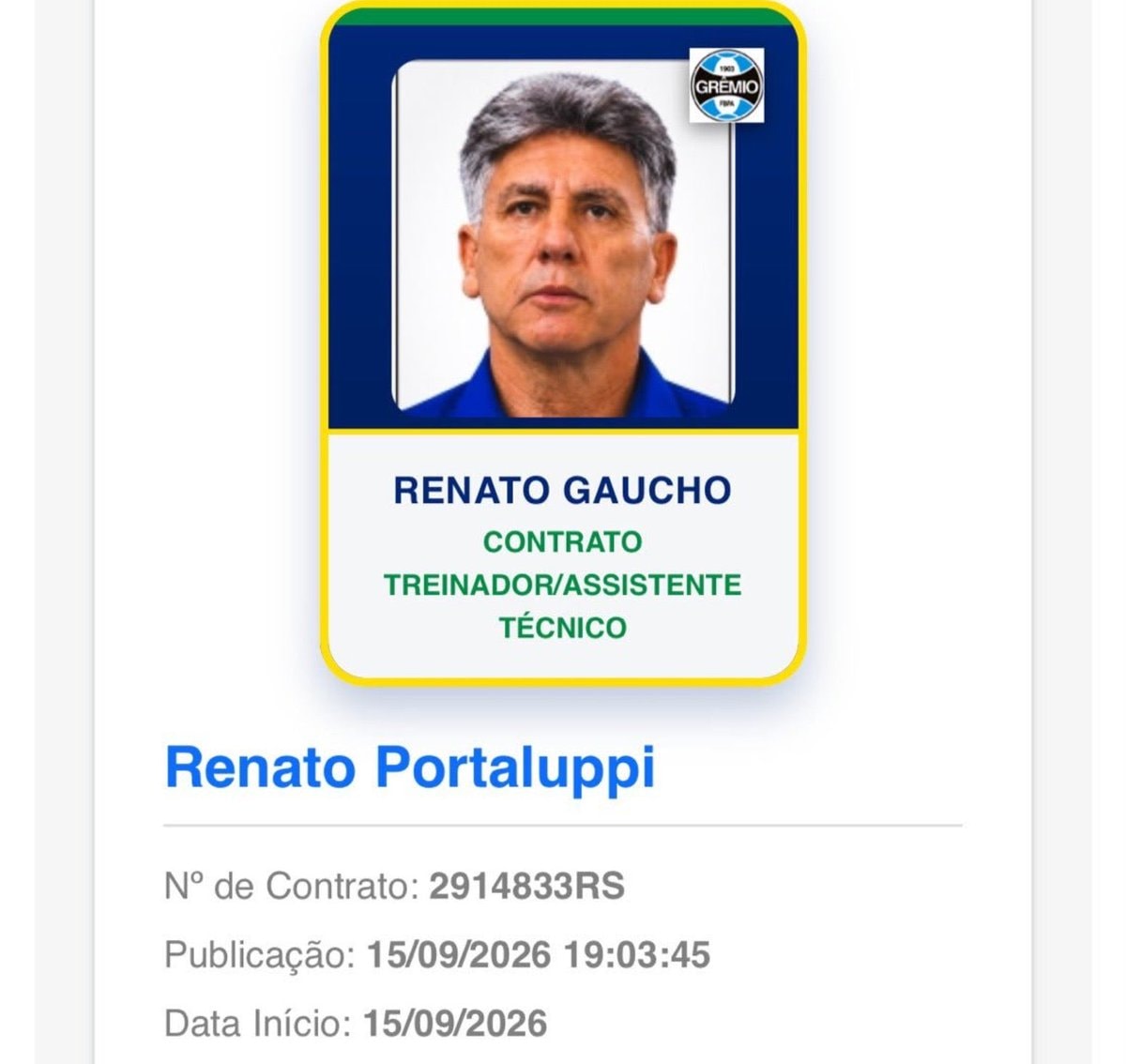 Renato Gaúcho Grêmio coach BID