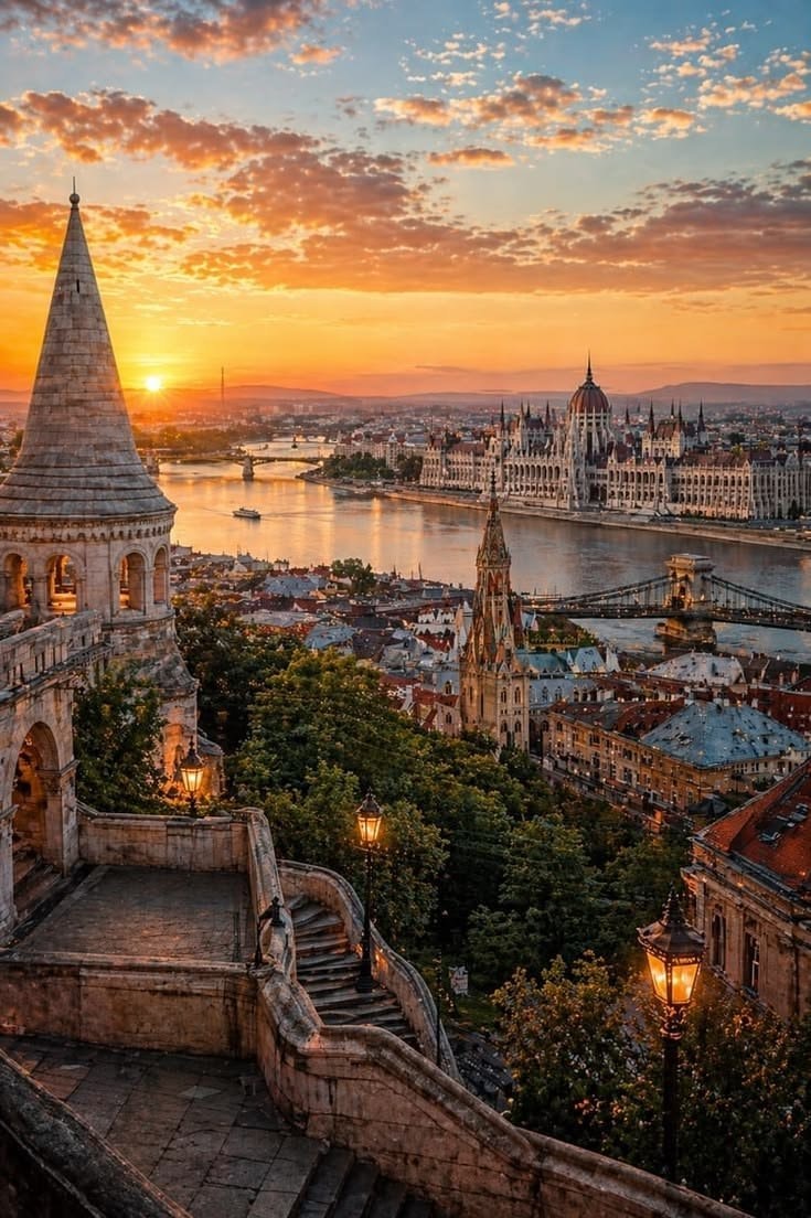 Budapest Hungary sunset