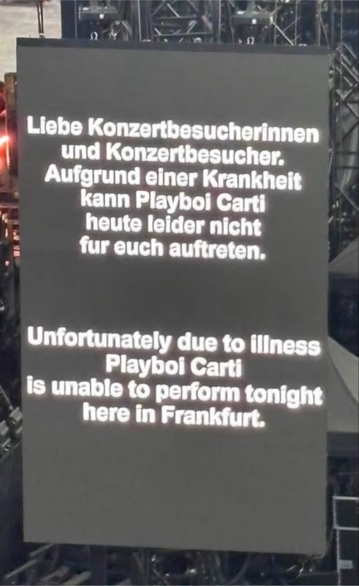 Playboi Carti Frankfurt concert cancelled (photo 2 of 2)