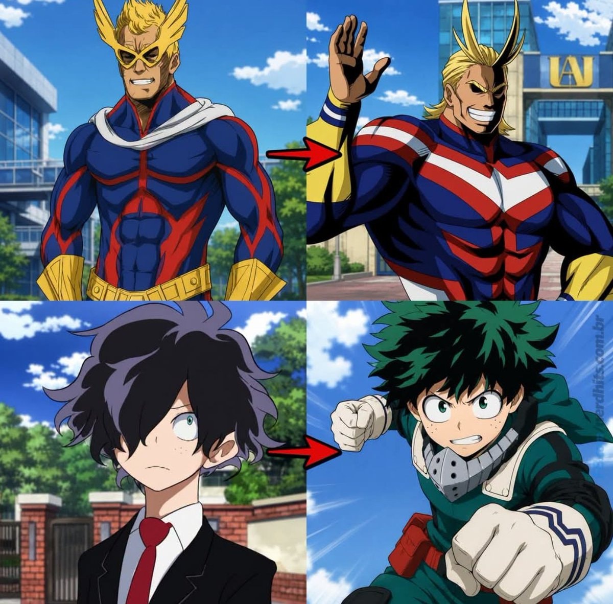 My Hero Academia first and final designs