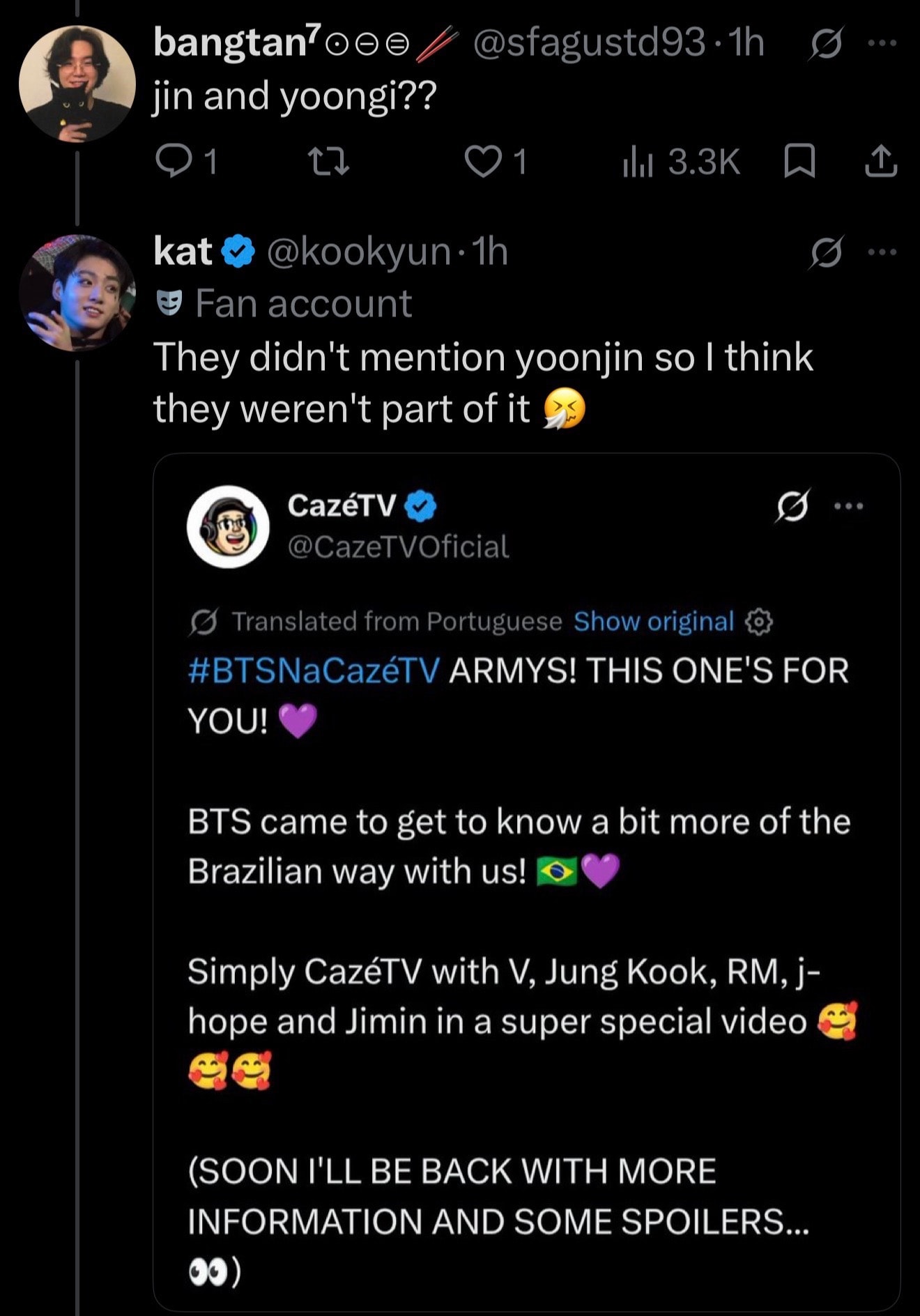 BTS Cazé TV interview in Brazil (photo 2 of 3)