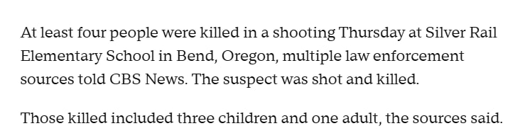 Bend Oregon school shooting victims