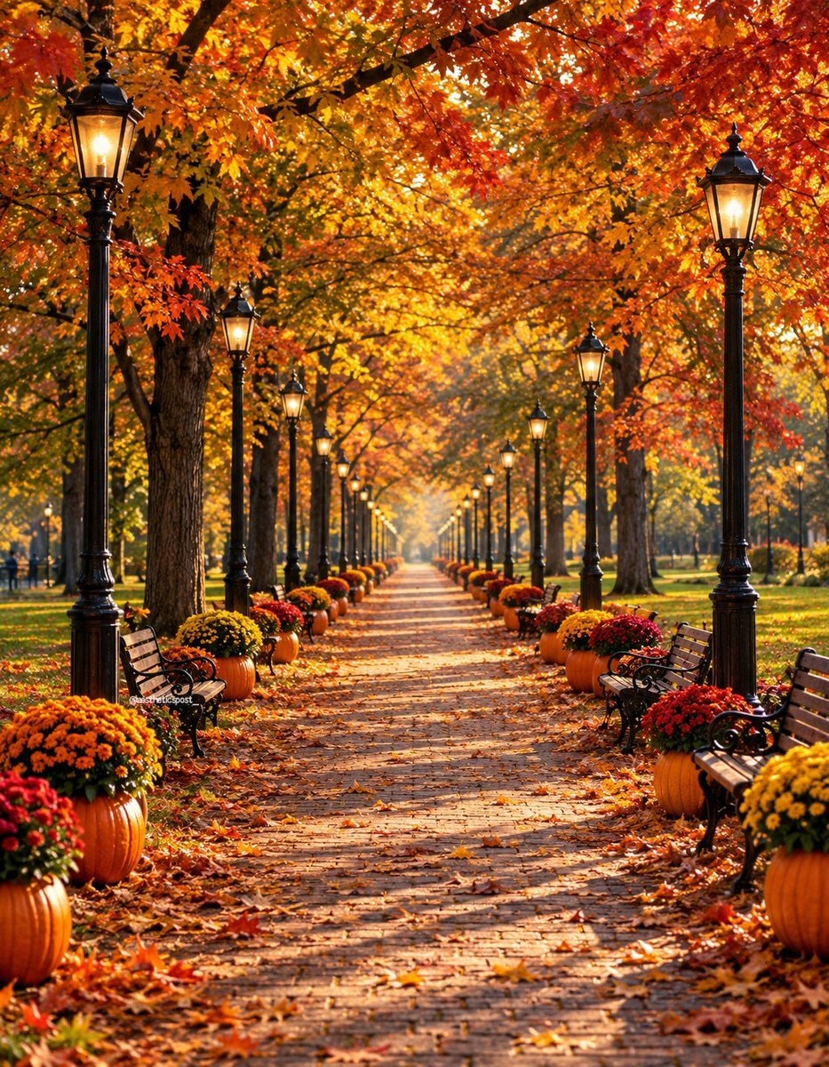 autumn park pathway