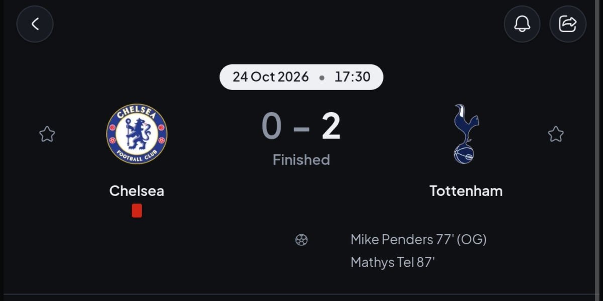 soccer match result screenshot