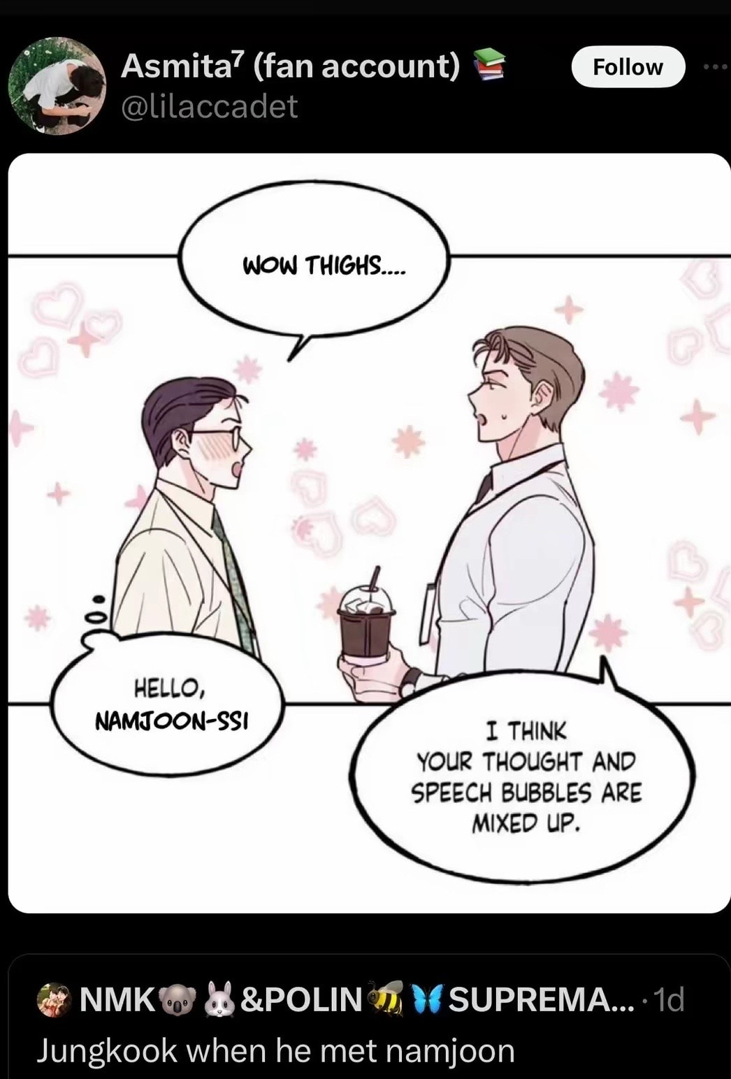 Jungkook when he met Namjoon (photo 2 of 2)