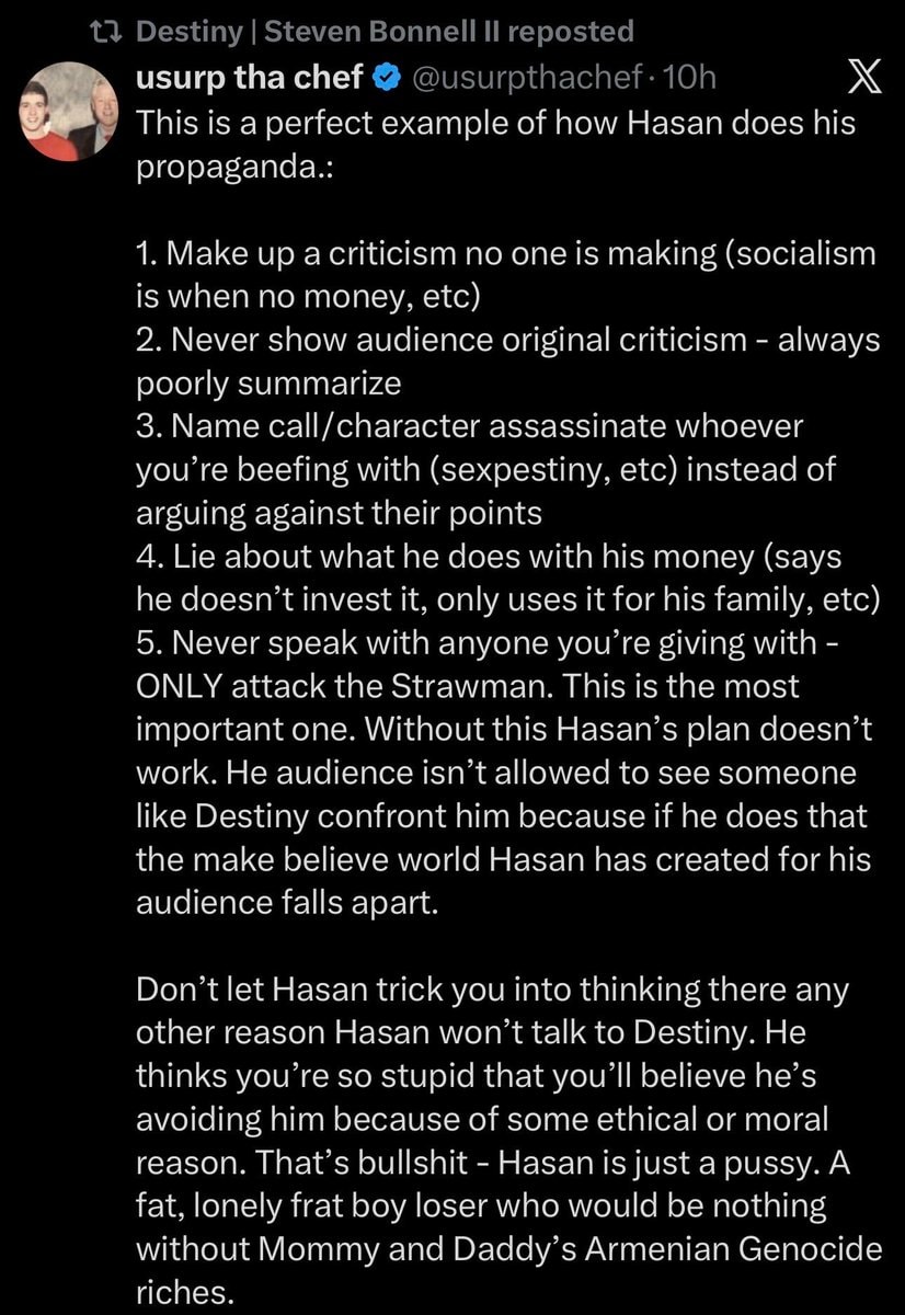 Destiny tweets about Hasan out of touch (photo 3 of 3)