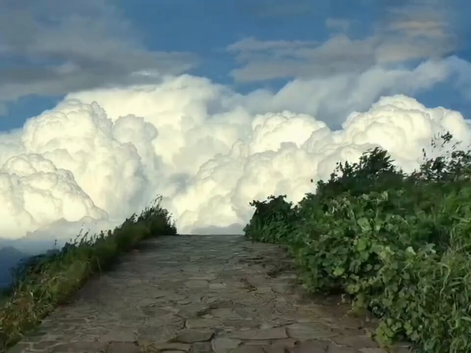 scenic path with clouds