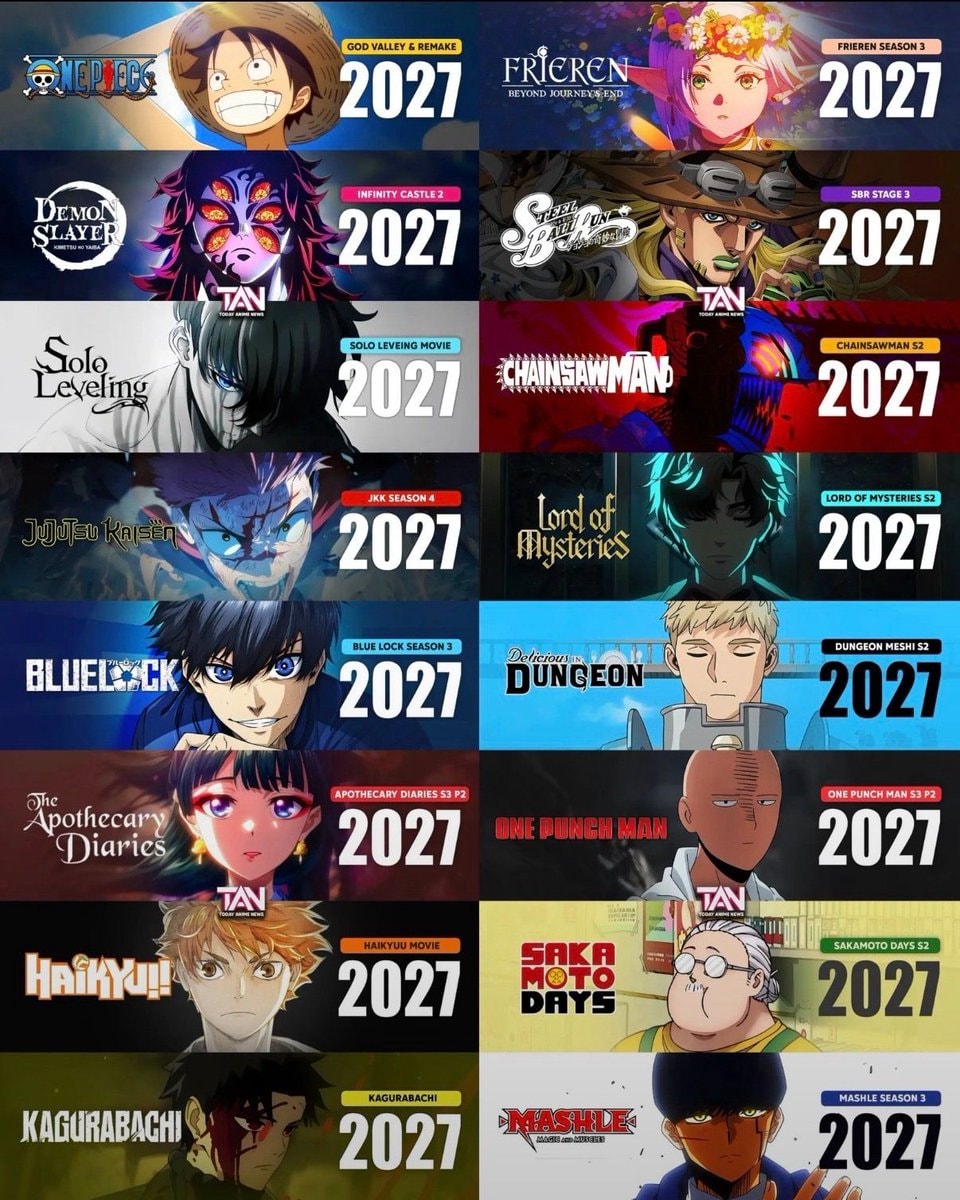 Anime lineup for 2027