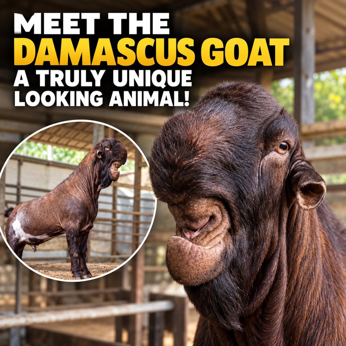 Damascus goat and its curved nose Damascus goat and its curved nose
