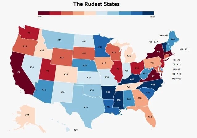 The Rudest States ranking