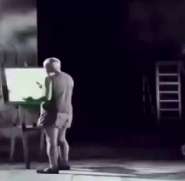 Picasso live drawing France 1956