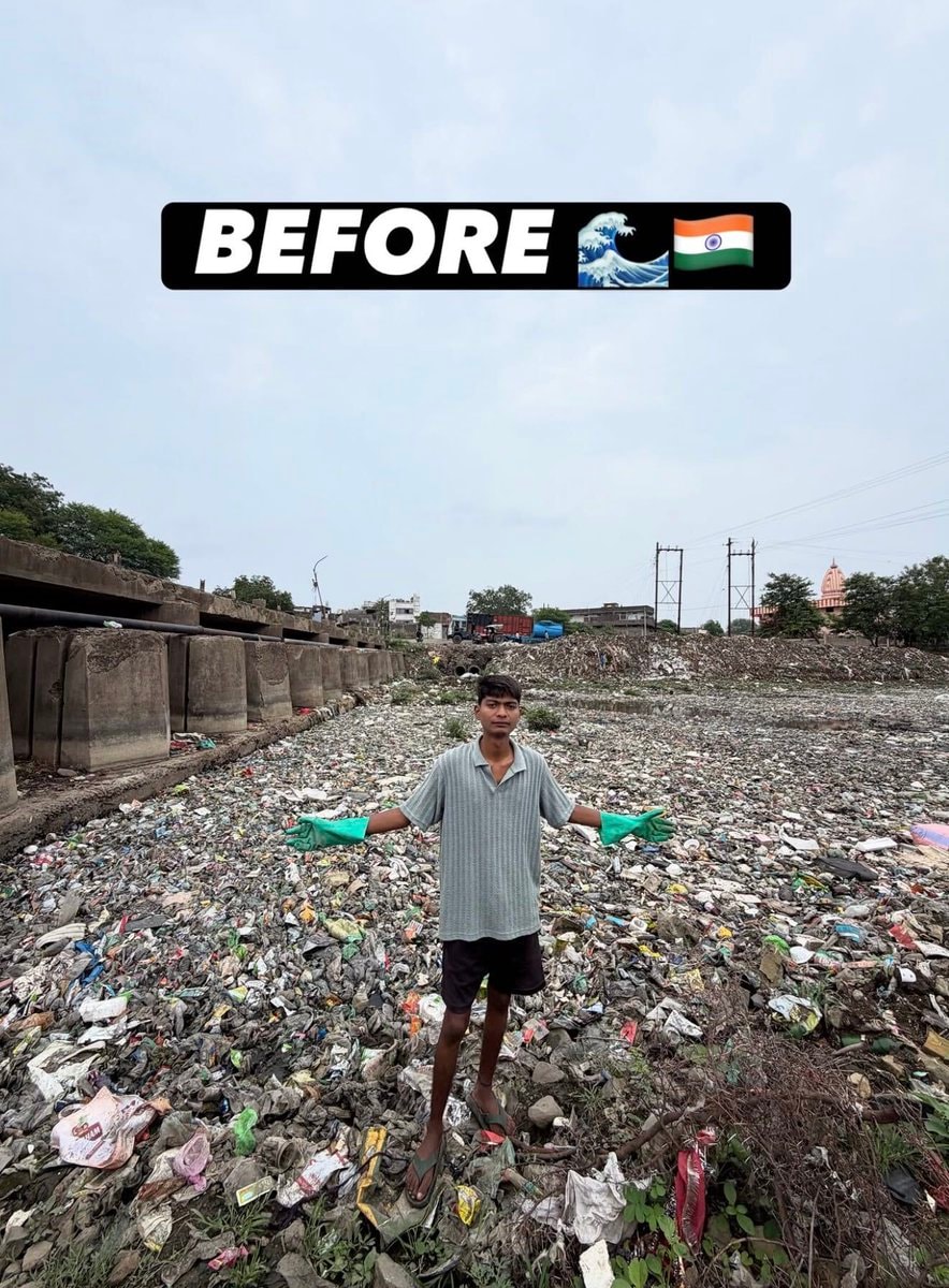 Surendra Choudhry cleaning Ajnar River