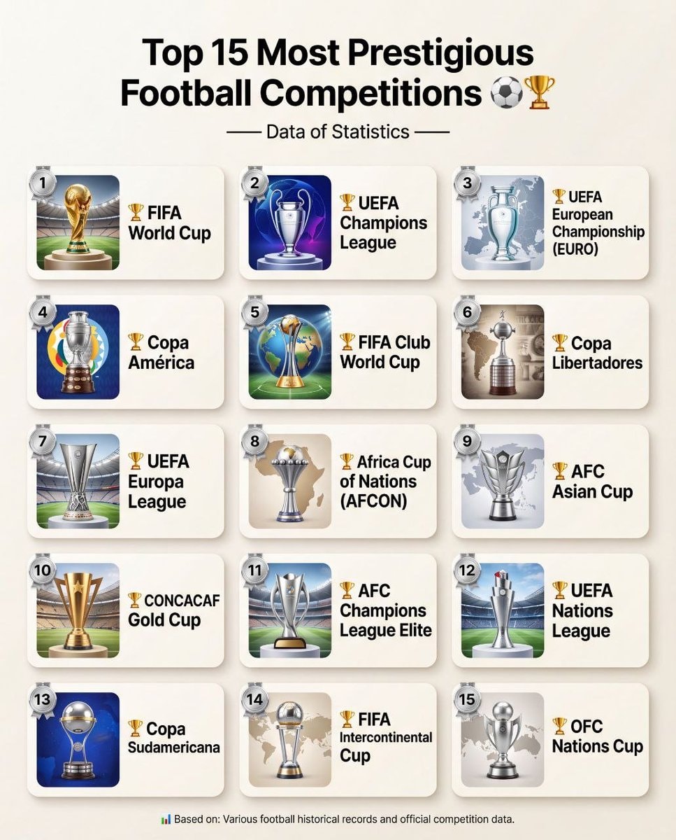 Top 15 Football Competitions Ranked