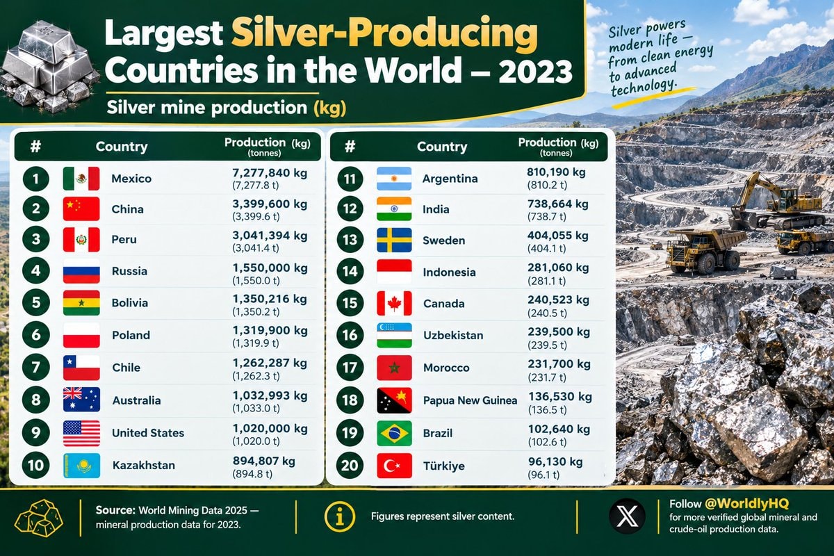 Largest Silver-Producing Countries 2023