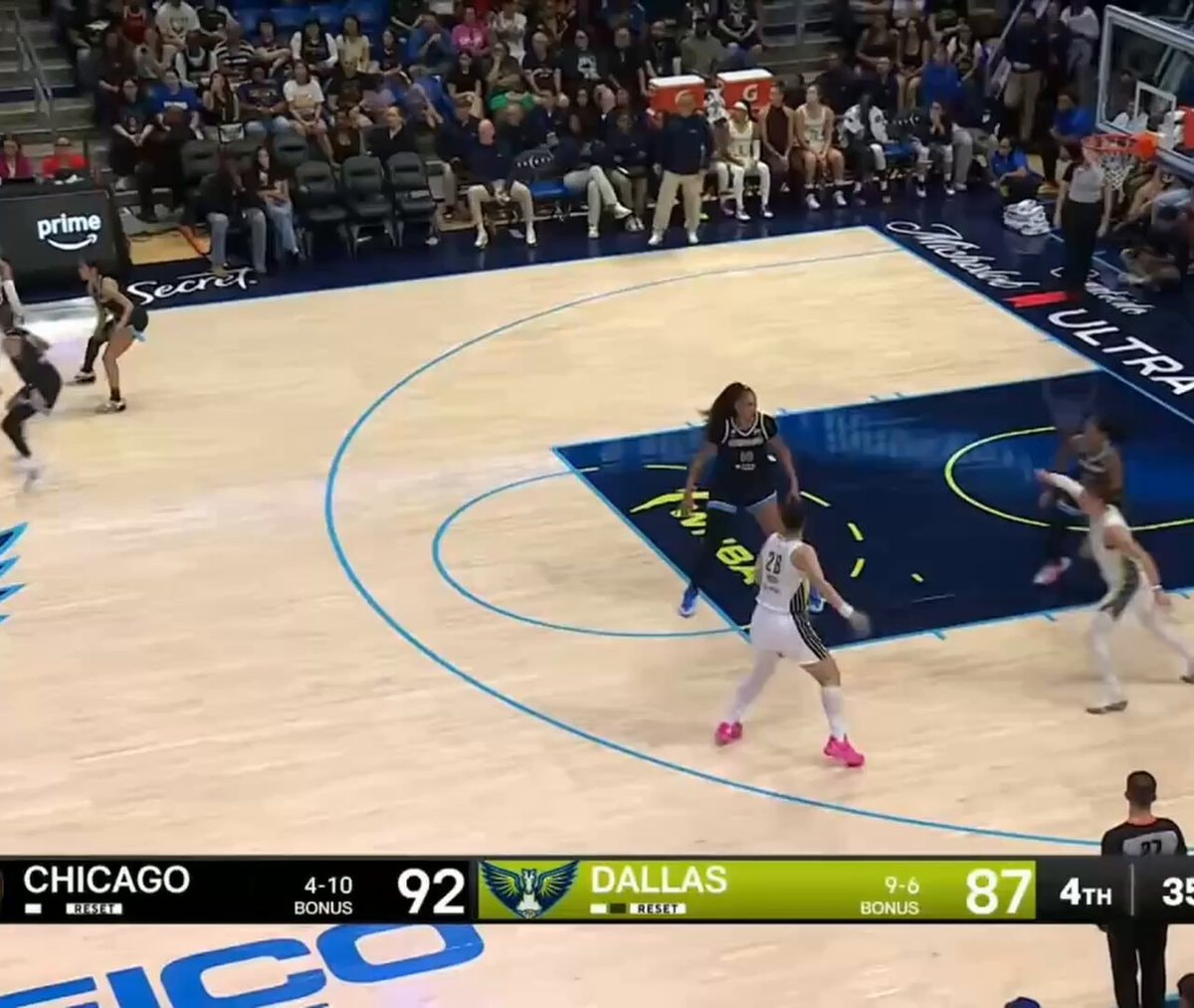 Paige Bueckers three-pointer and-one