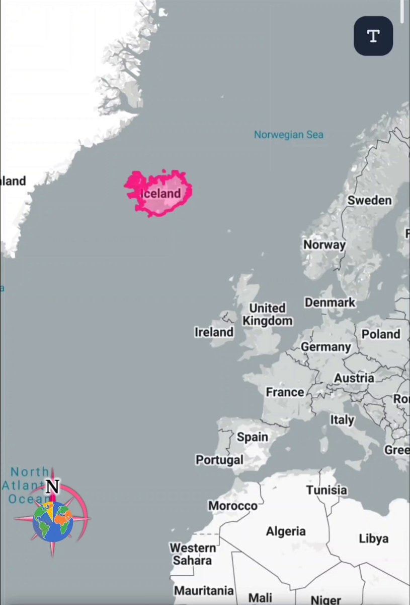 Iceland true size map