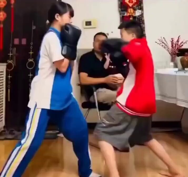 sibling boxing match