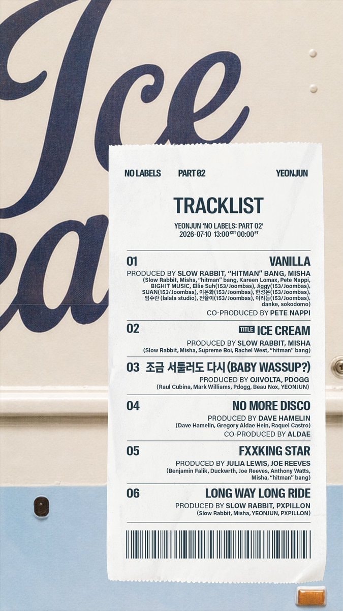 YEONJUN NO LABELS PART 02 tracklist (photo 1 of 2)
