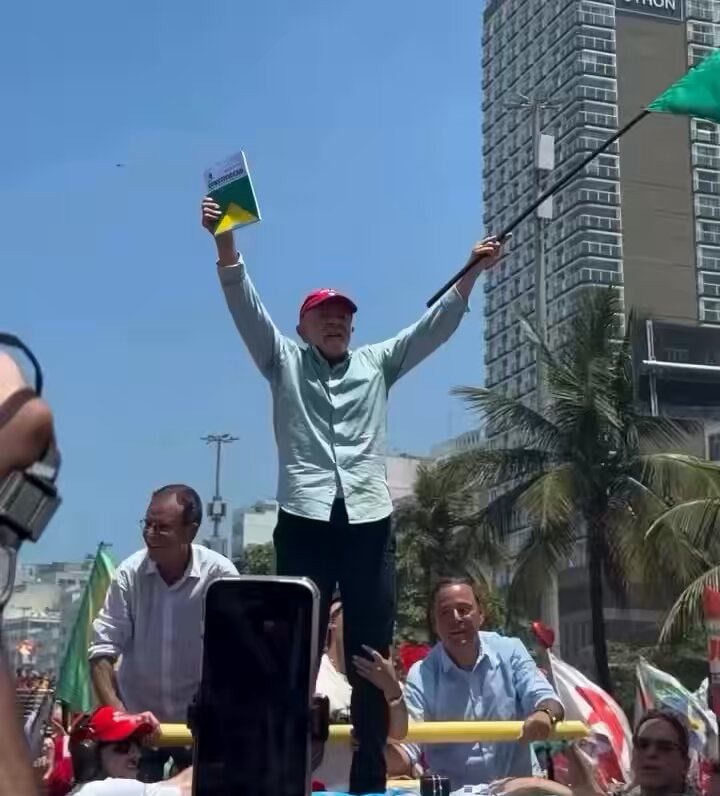 Lula Copacabana Brazil flag constitution