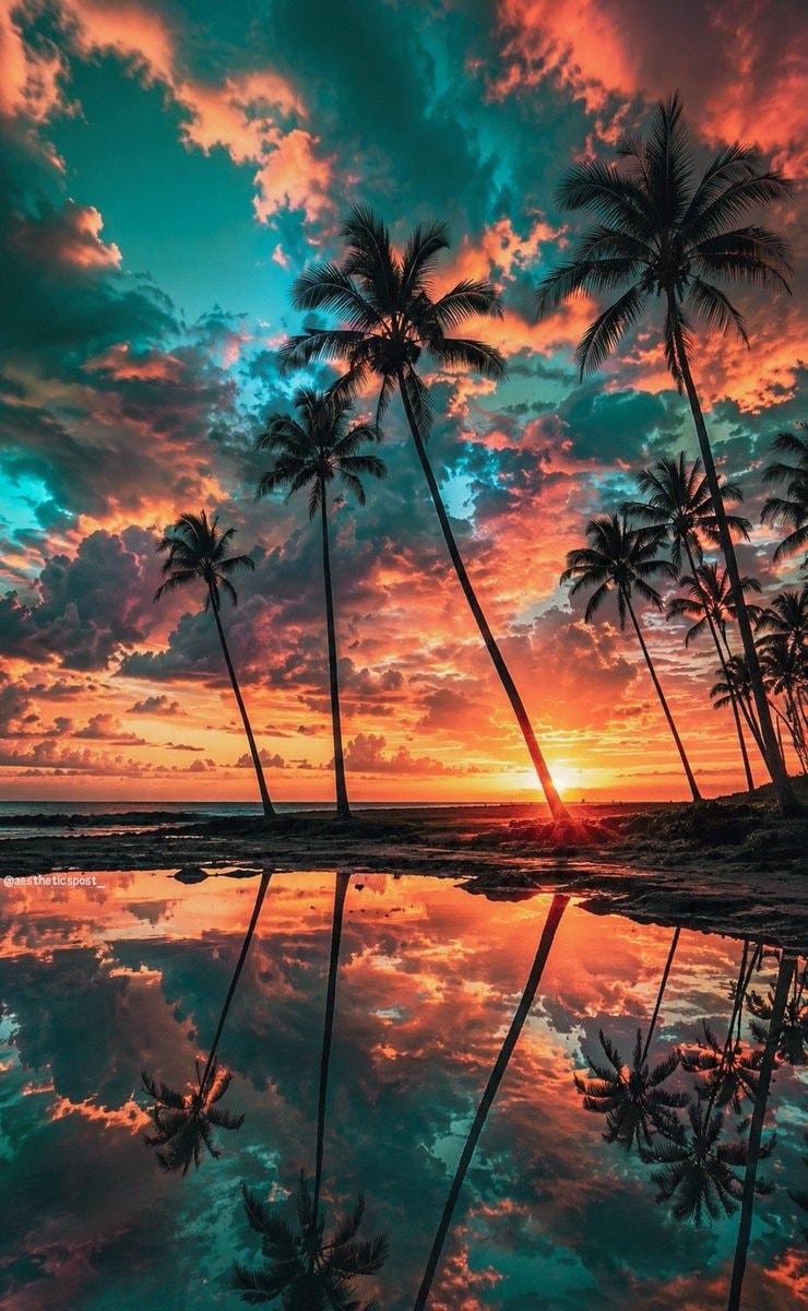 tropical beach sunset
