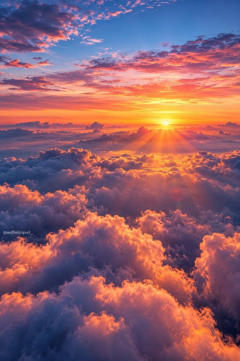Sunset above the clouds