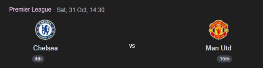 Chelsea vs Man Utd CHEMUN