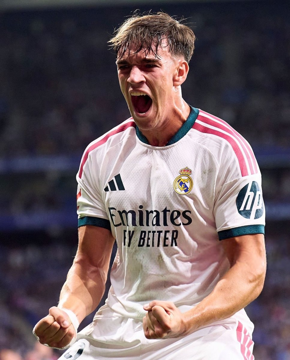 Real Madrid player intense celebration