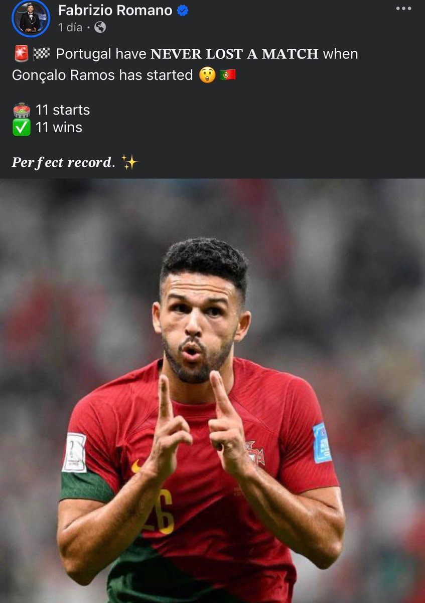 Gonçalo Ramos Portugal stats correction