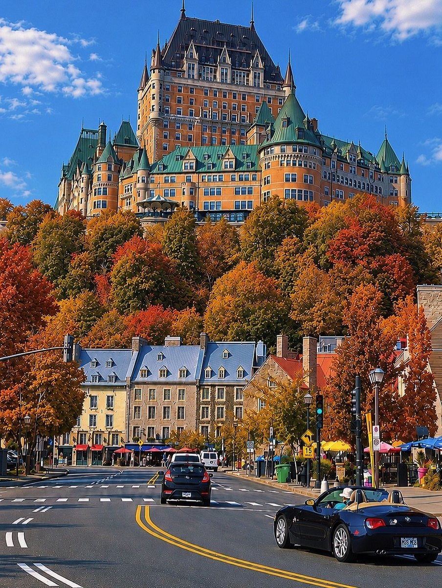 Quebec City autumn street