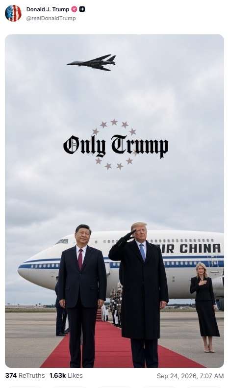 Trump and Xi Jinping awkward red carpet