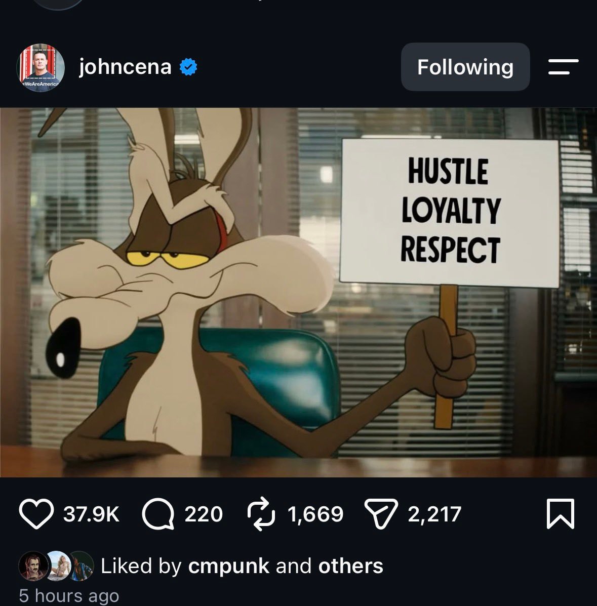 John Cena latest IG post