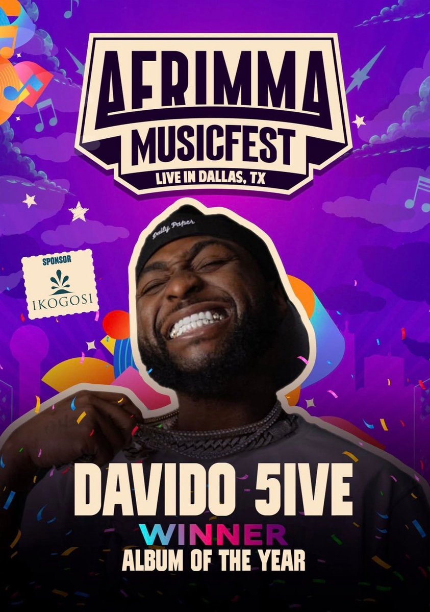Davido wins Album of the Year 2026 AFRIMMA (photo 2 of 2)