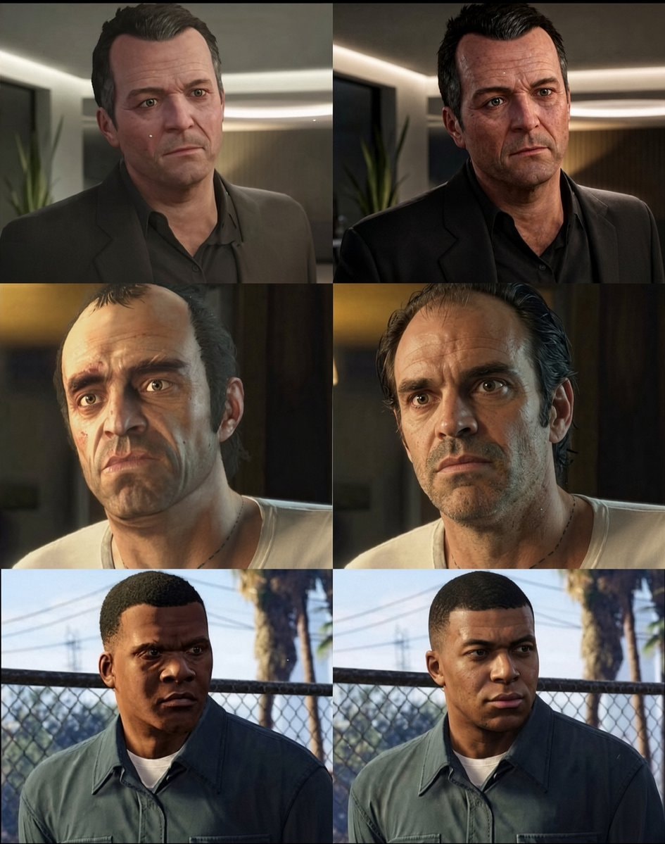 male character model comparison