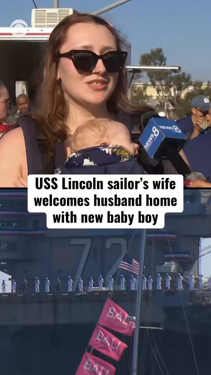 USS Abraham Lincoln sailor reunion baby