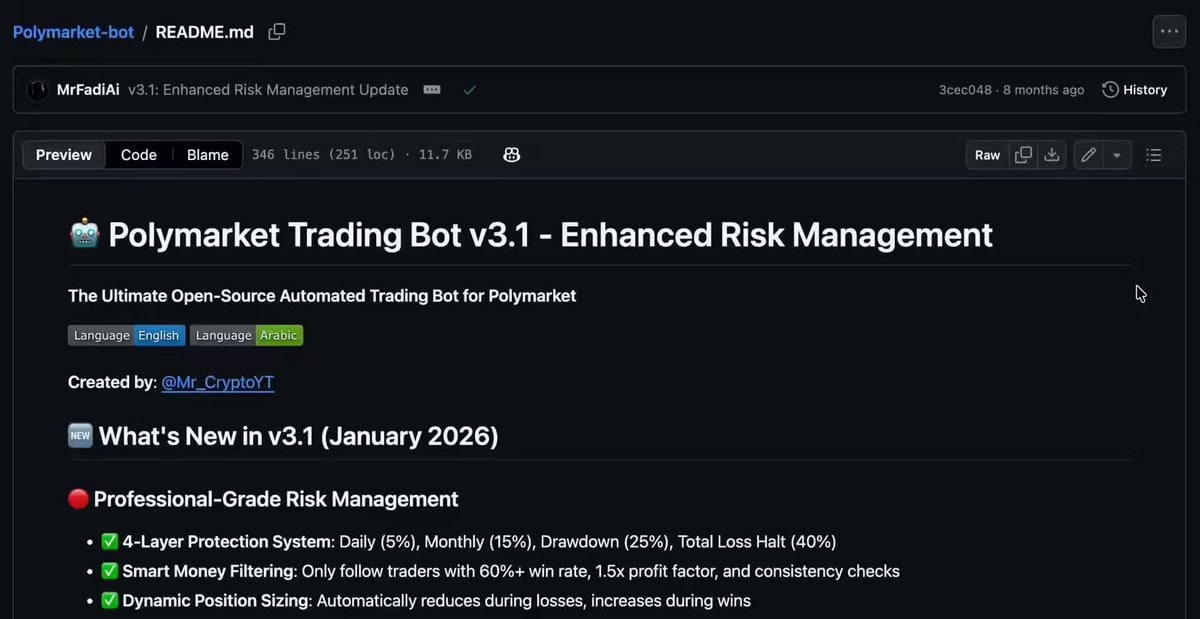 Polymarket Trading Bot v3.1 on GitHub