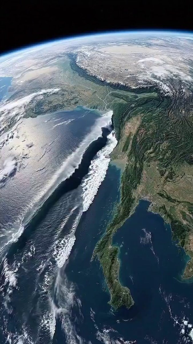 AI tsunami simulation from space