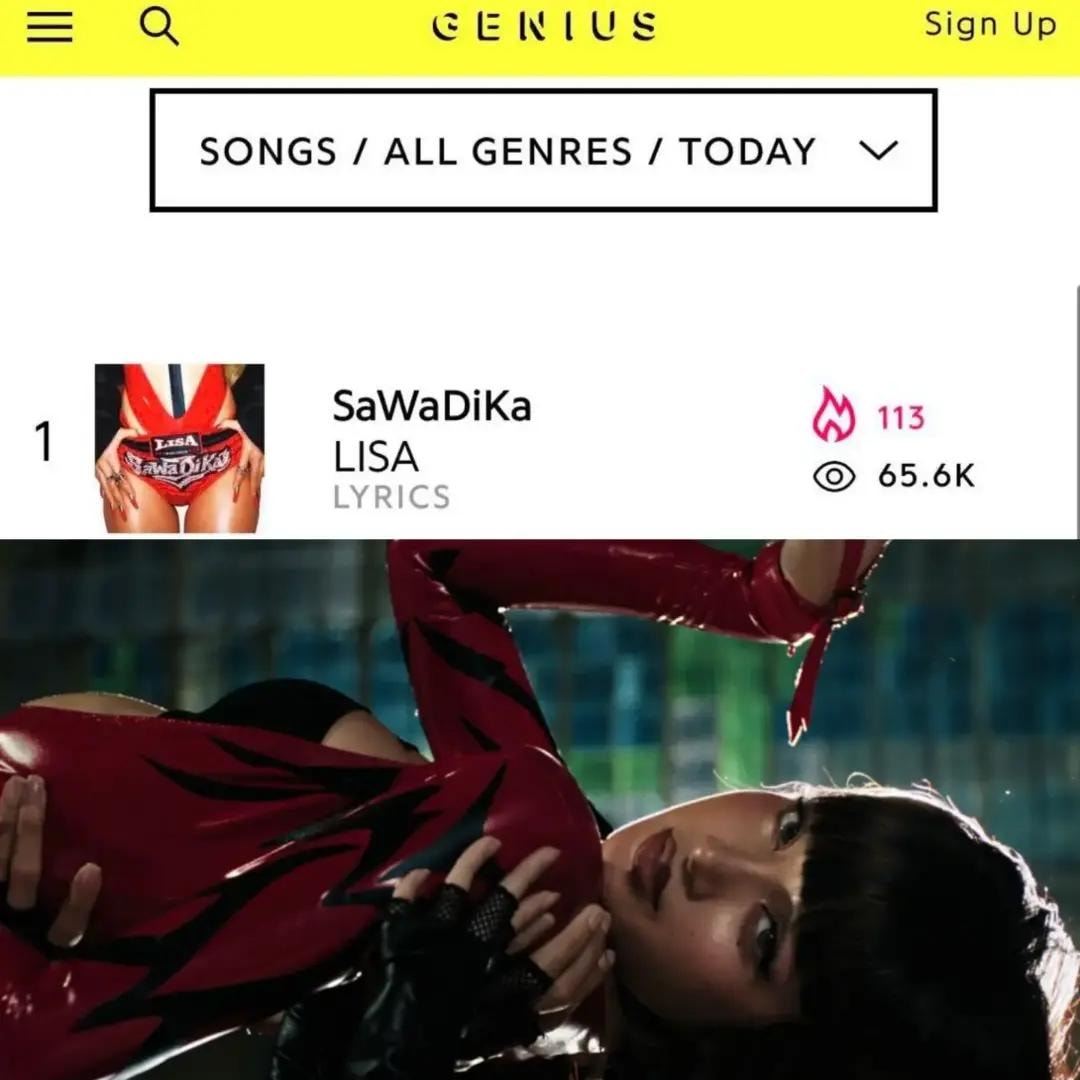 LISA SaWaDiKa Genius Chart #1 LISA SaWaDiKa Genius Chart #1