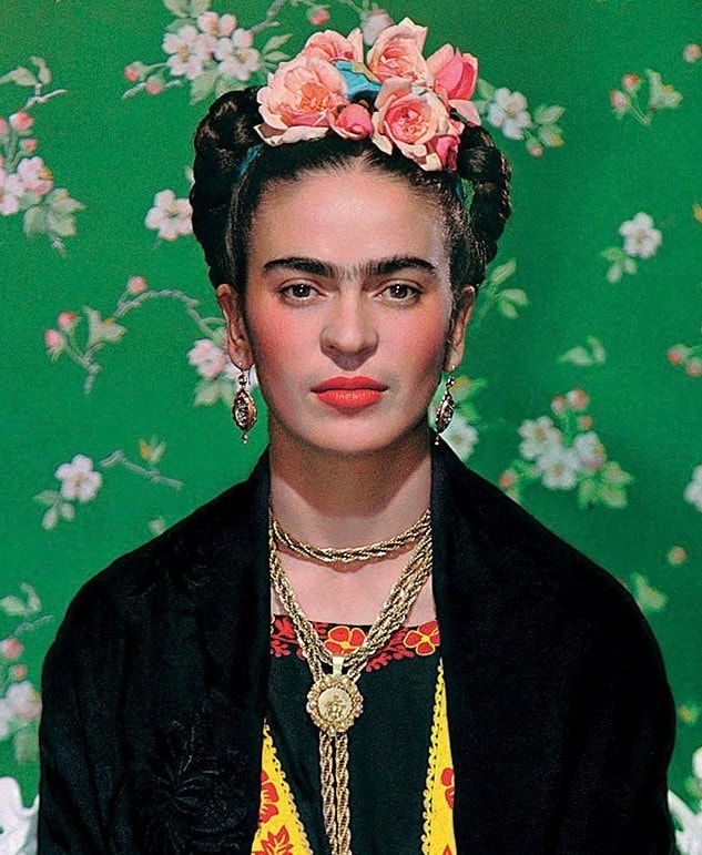 Frida Kahlo portrait floral headdress